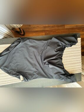 NWT Trina Turk, one piece, black with ruffles